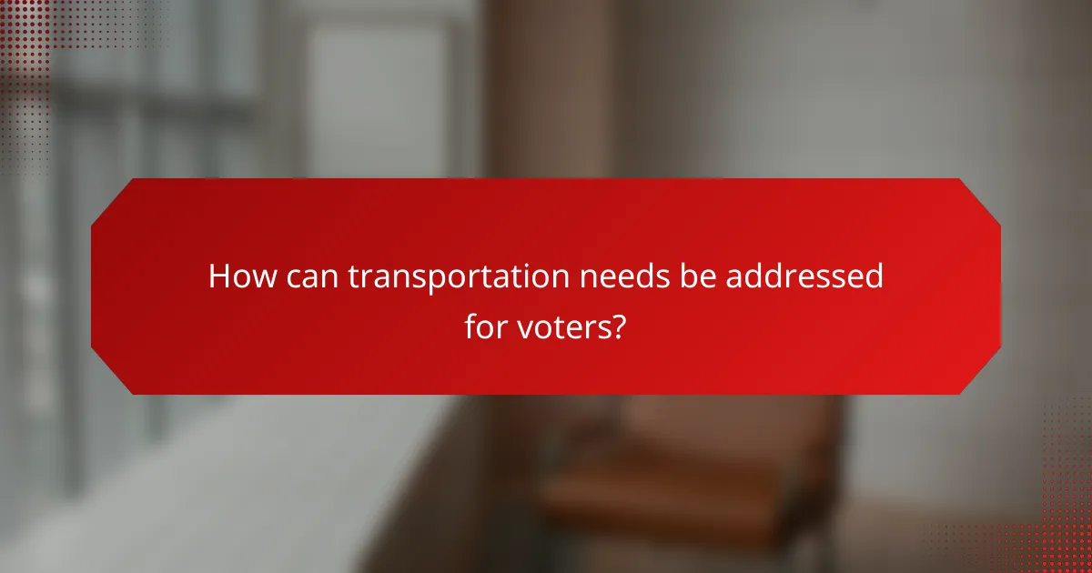 How can transportation needs be addressed for voters?