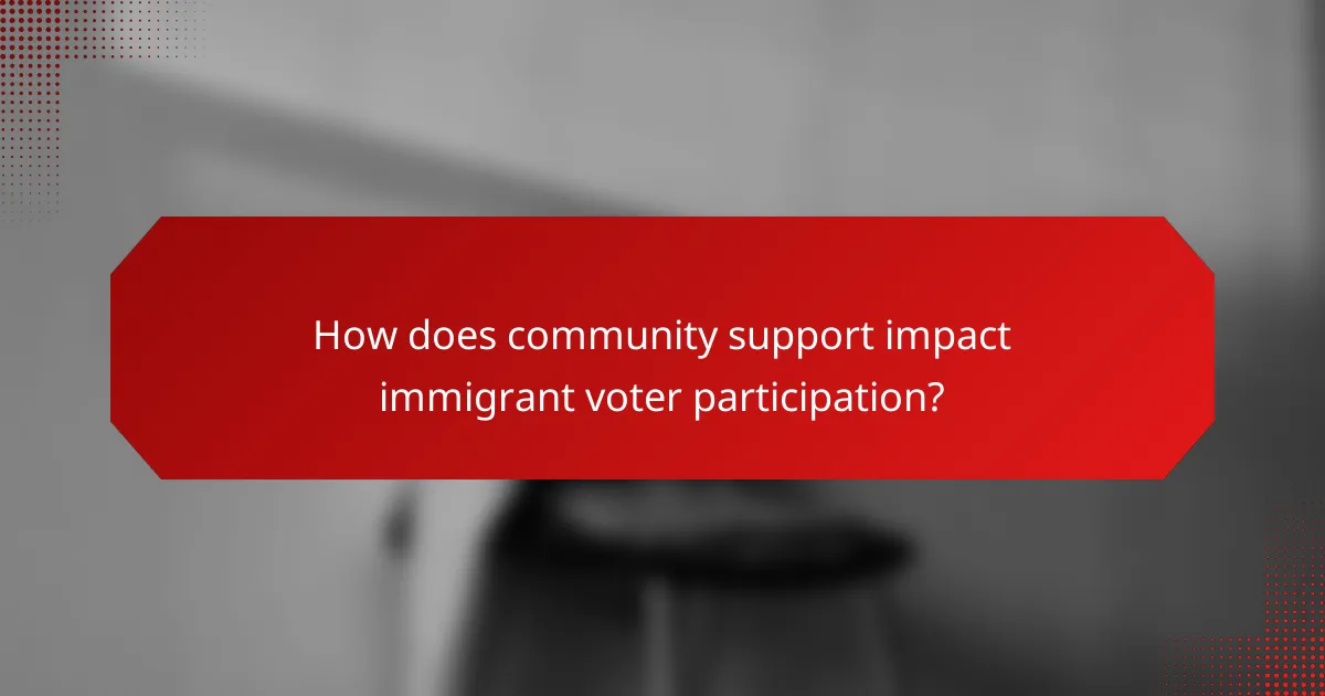 How does community support impact immigrant voter participation?