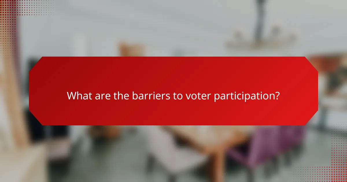 What are the barriers to voter participation?