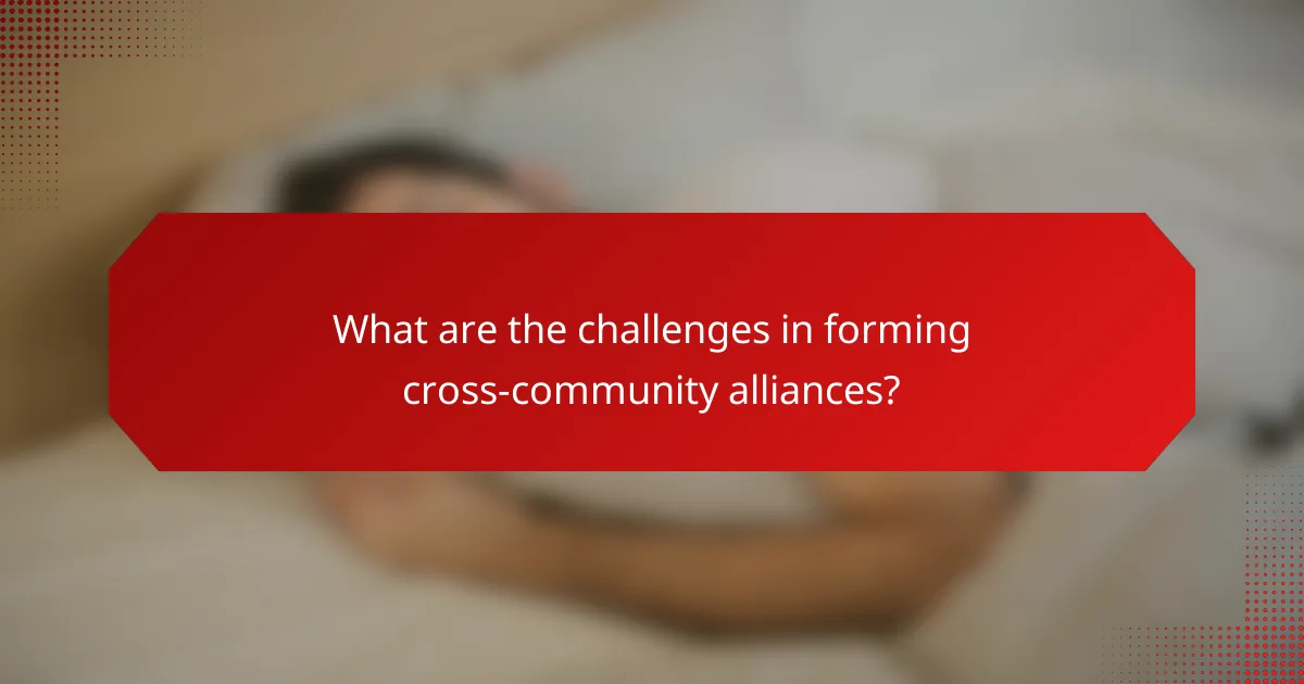 What are the challenges in forming cross-community alliances?