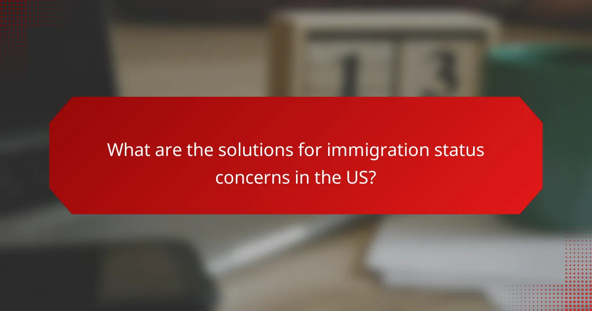 What are the solutions for immigration status concerns in the US?