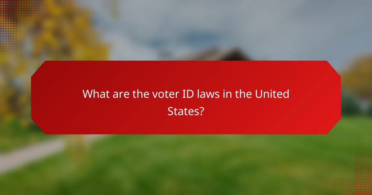 What are the voter ID laws in the United States?