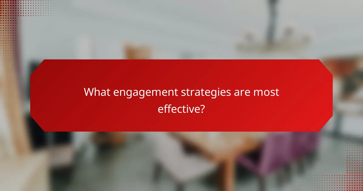 What engagement strategies are most effective?