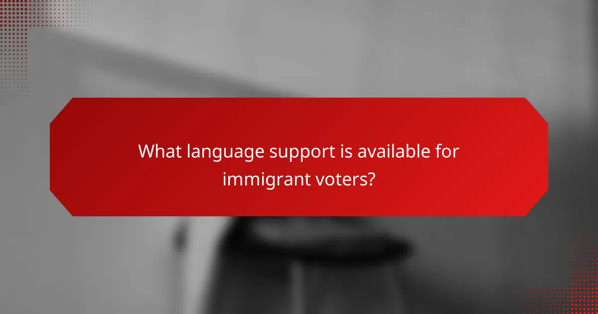 What language support is available for immigrant voters?