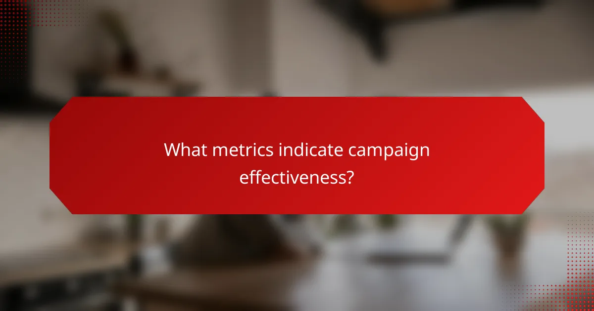 What metrics indicate campaign effectiveness?
