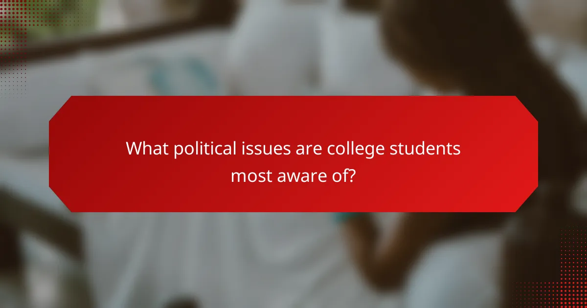 What political issues are college students most aware of?